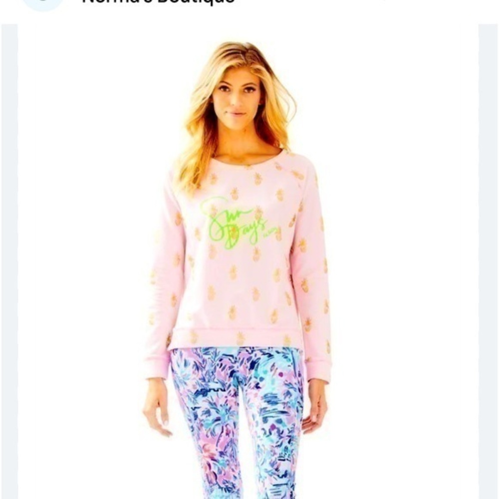 Lily Pulitzer pink pineapple sunny days sweatshirt size S.